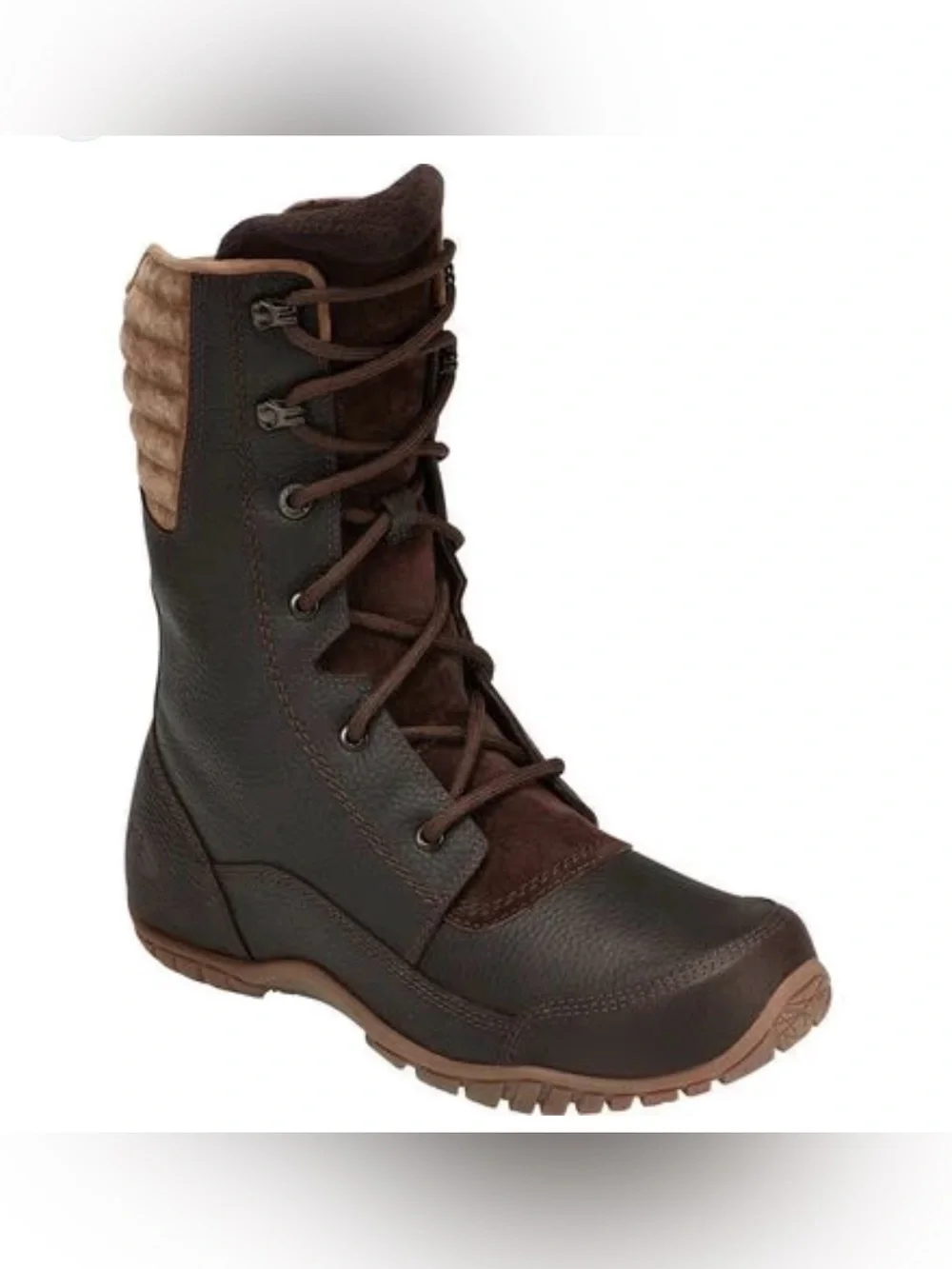 THE NORTH FACE Purna Luxe Lace-Up Winter Boots Brown Tan Primaloft Size 8